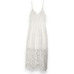 ASTR The Label Lace Fit & Flare Midi Dress White XS EUC Bridal Shower Old Money